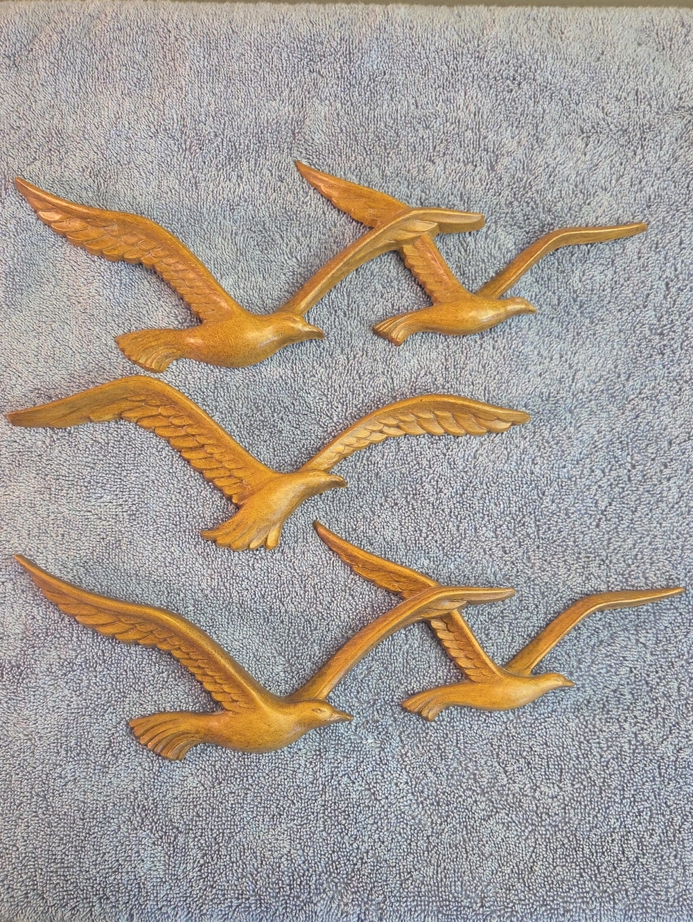 Mid Century Bird Wall Hanging Syroco/Homco Set Of 3